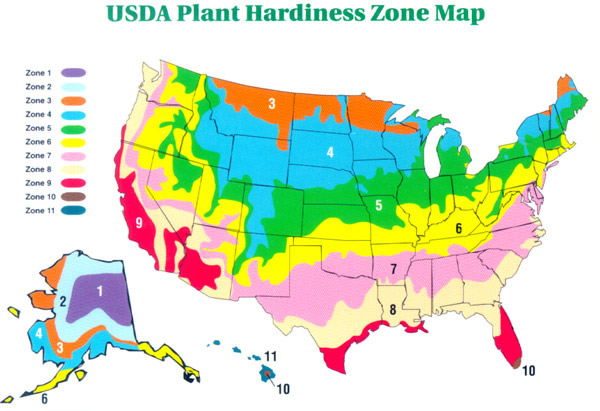 Plant Growing Zones Map
